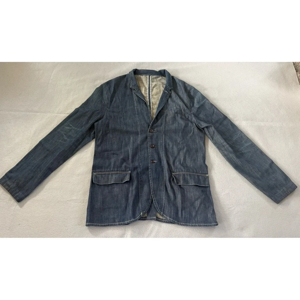VTG Levi's Capital E Denim Unstructured Blazer Sport Coat Workwear Jacket L Y2K